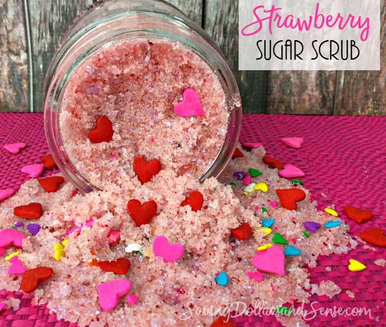 Strawberry sugar scrub recipe.