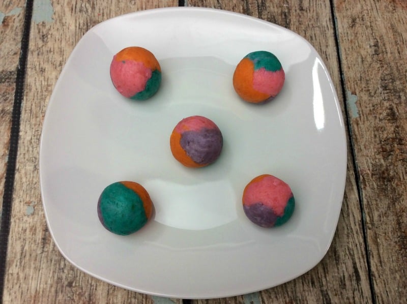 Rainbow cake balls