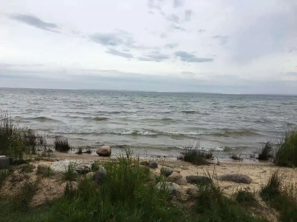 Camping at the beach.