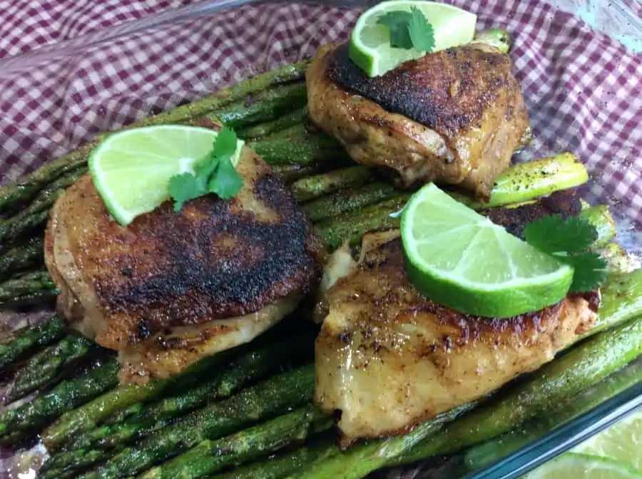 One Skillet Chicken and Asparagus