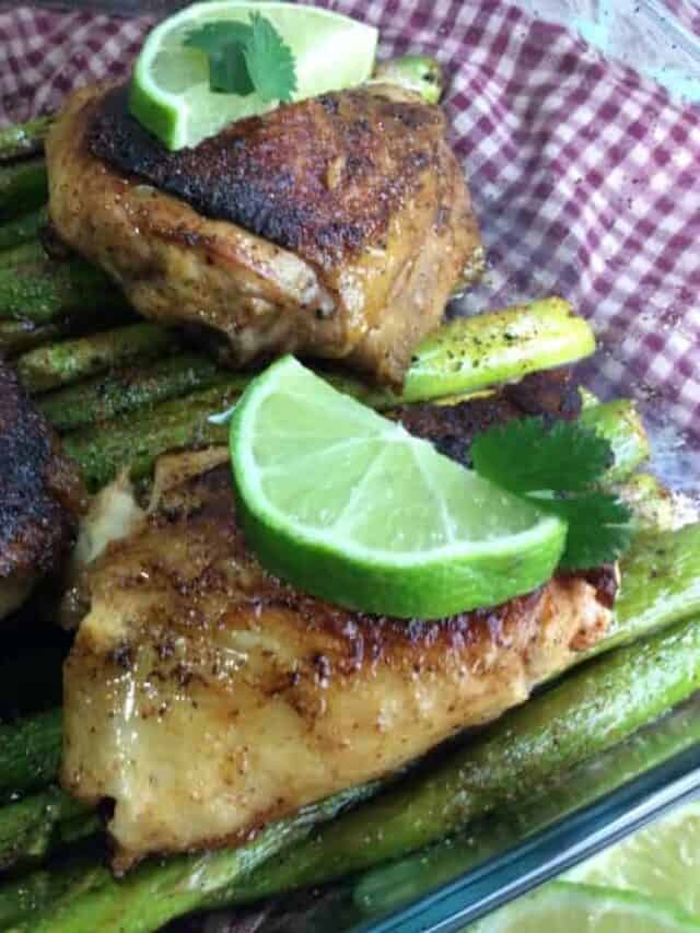 One Skillet Chicken and Asparagus