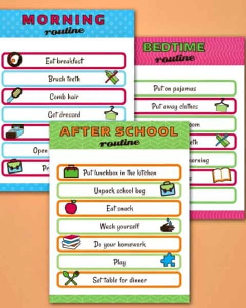 Kids Daily Routine Charts