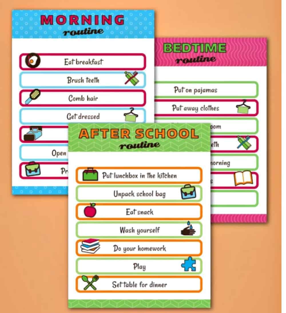 School Routine Chart