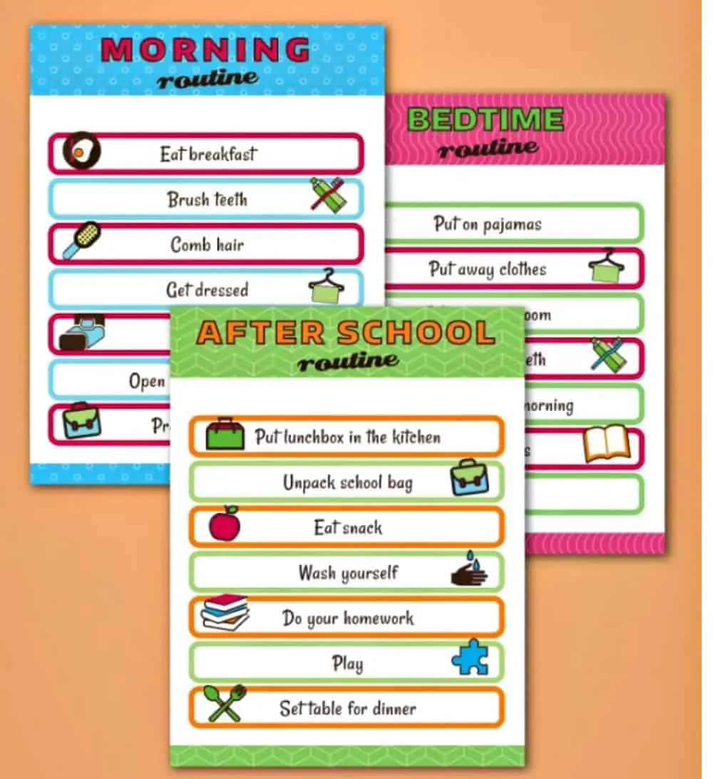 Kids Daily Routine Charts