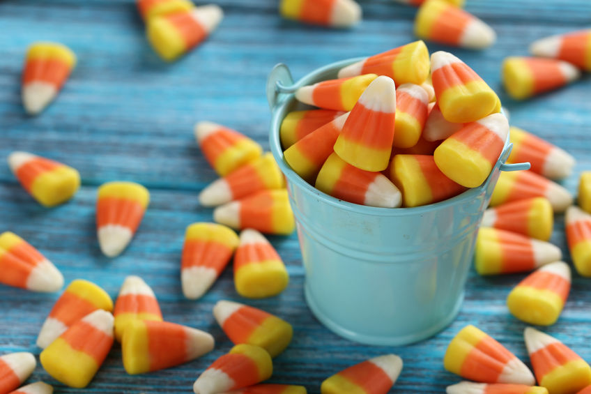 A bucket of candy corn. Recipes for Leftover Candy Corn