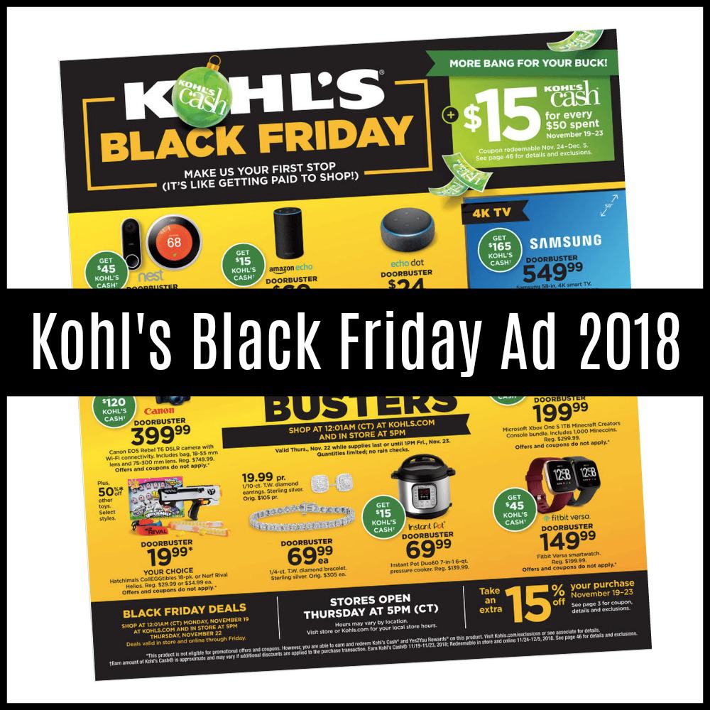 Kohl's Black Friday Sales 2018 (Just Released!!) Saving Dollars & Sense