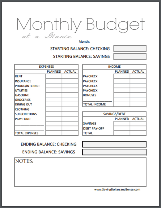 budget and savings planner