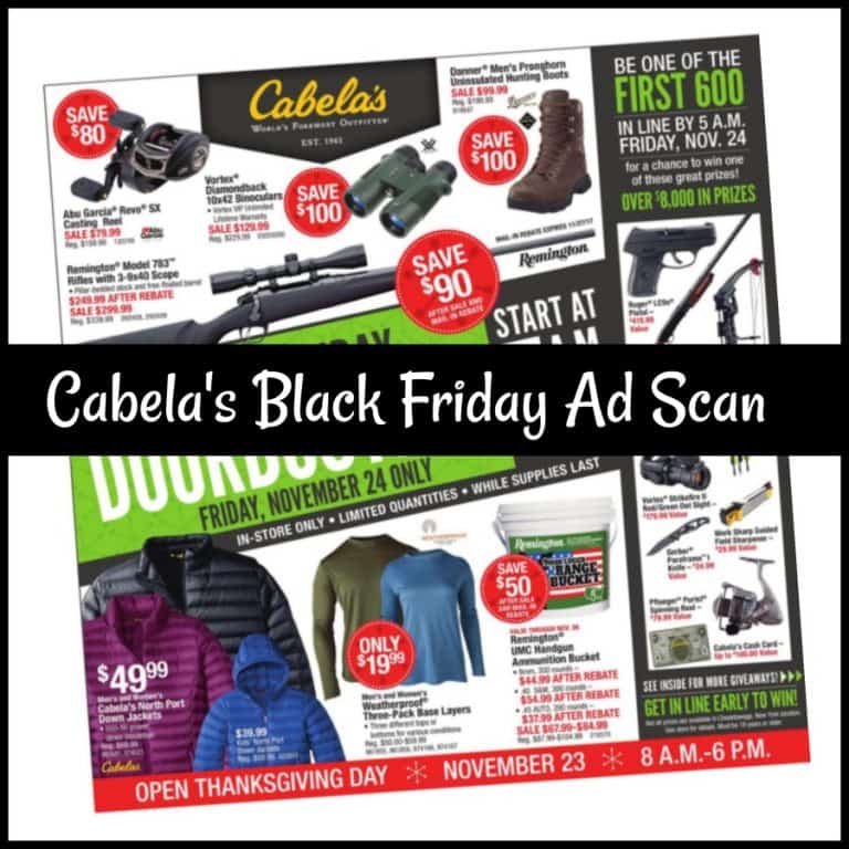 Cabela's Black Friday Sales (Just Released!) Saving Dollars & Sense