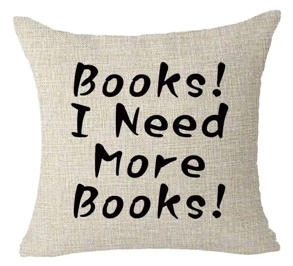 I need more books throw pillow.