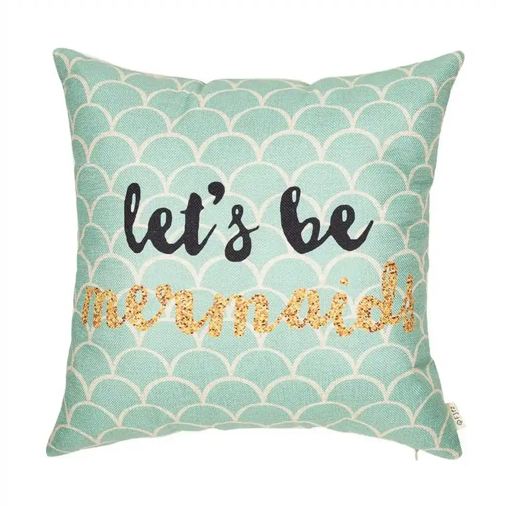 Let\'s be mermaids throw pillow.