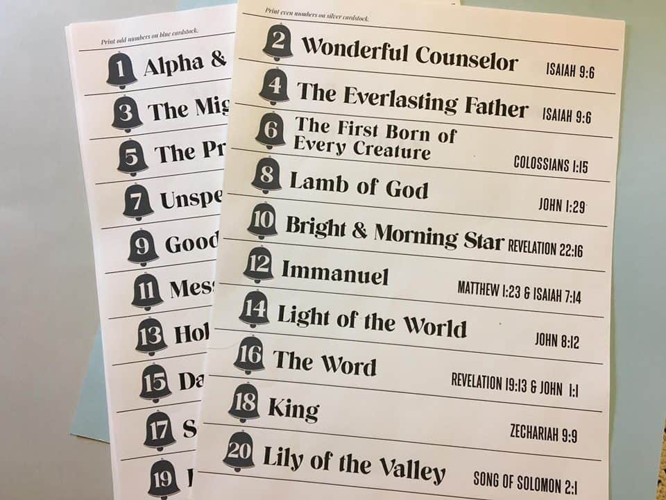 Names Of Jesus Advent Chain Saving Dollars Sense