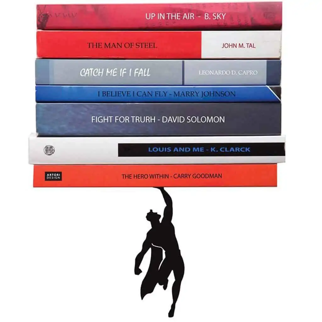 Artori superhero floating bookshelf.