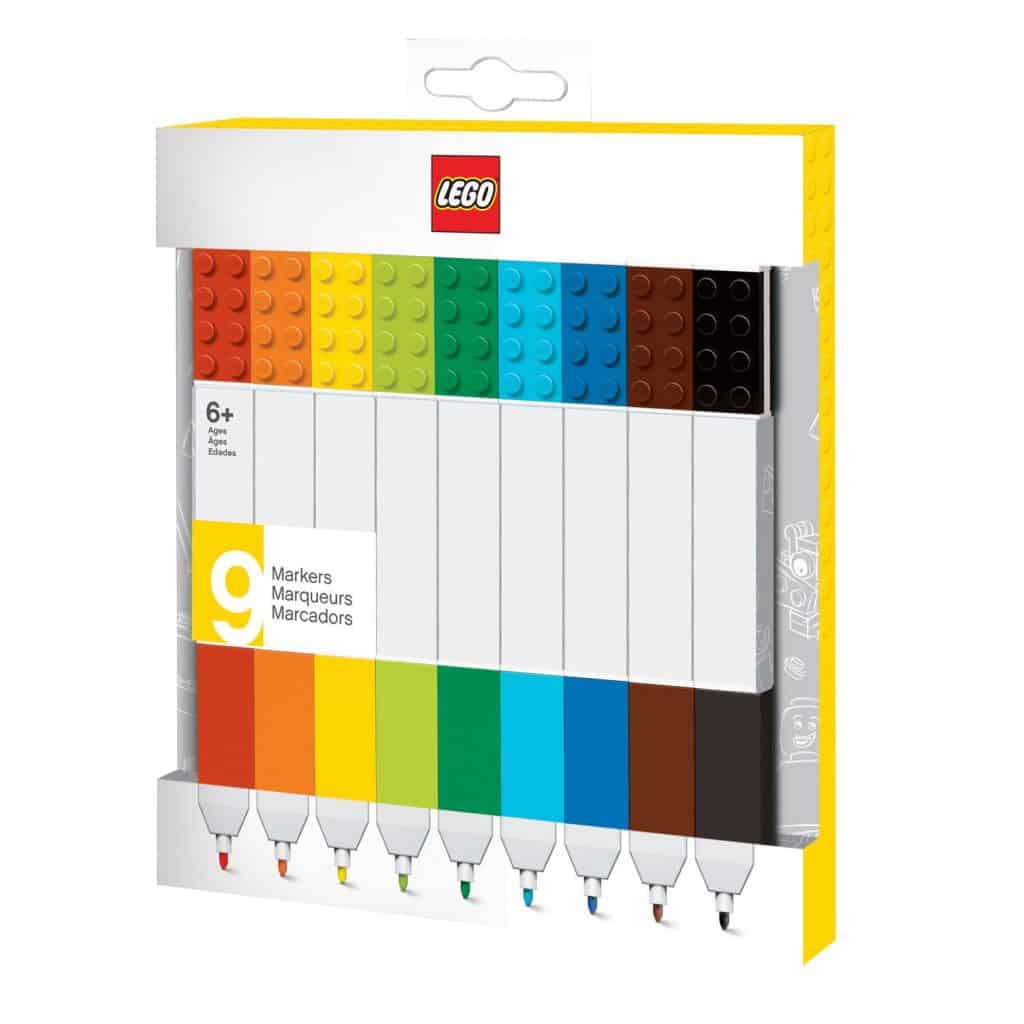 9-pack building brick markers.