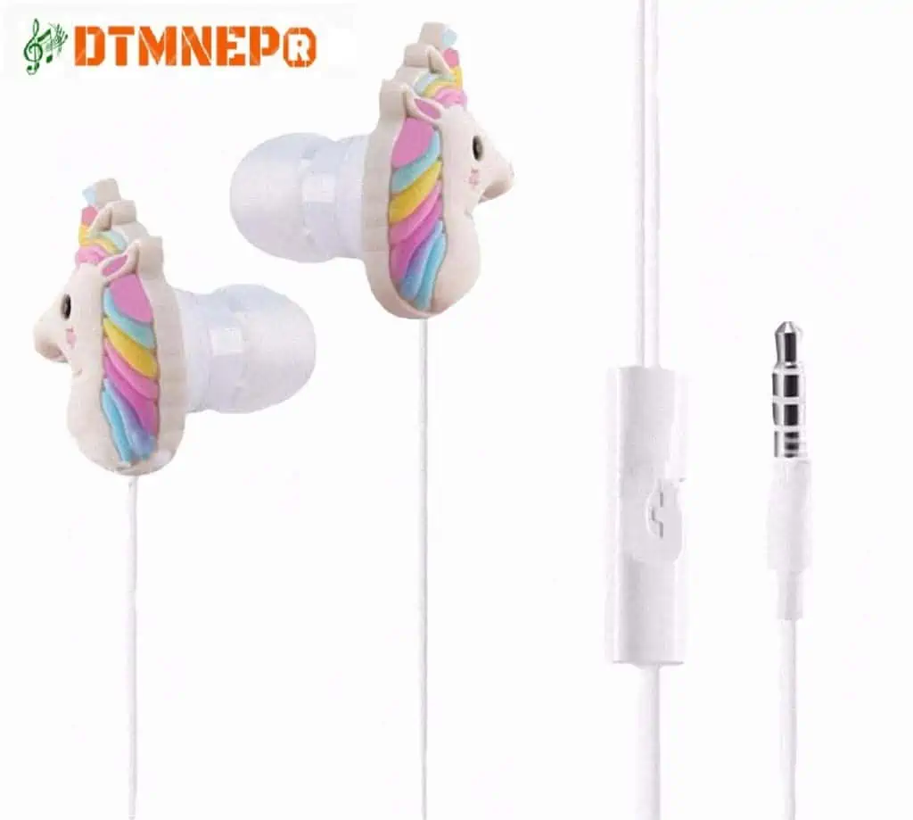 Unicorn earbud headphones.