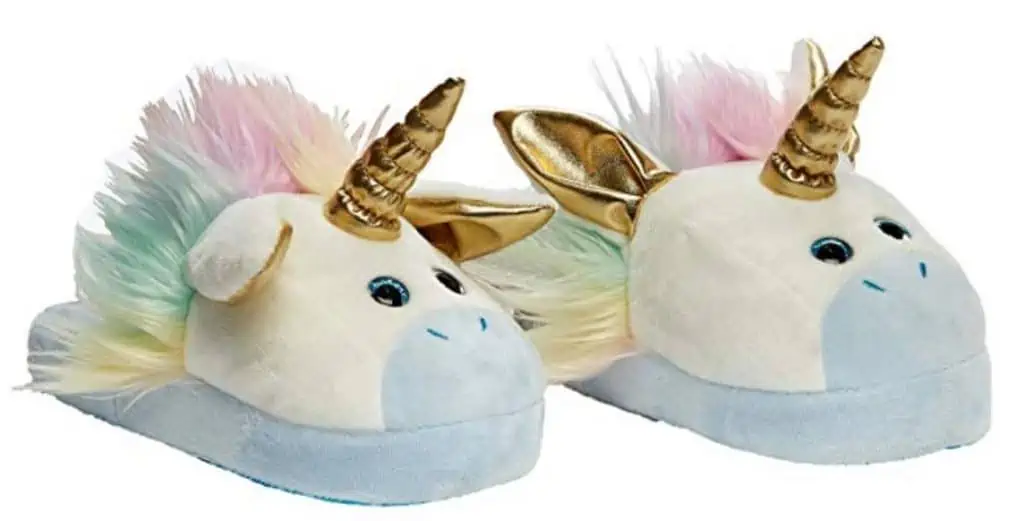 Stompeez unicorn slippers.