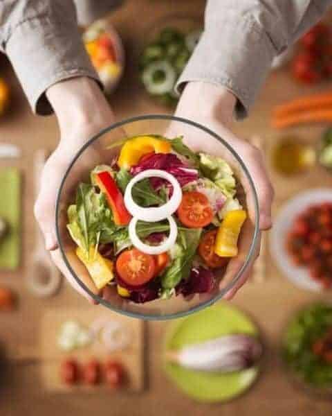 Bowl of vegetables and other healthy snack ideas.