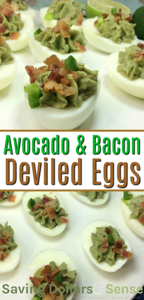 avocado deviled eggs with bacon