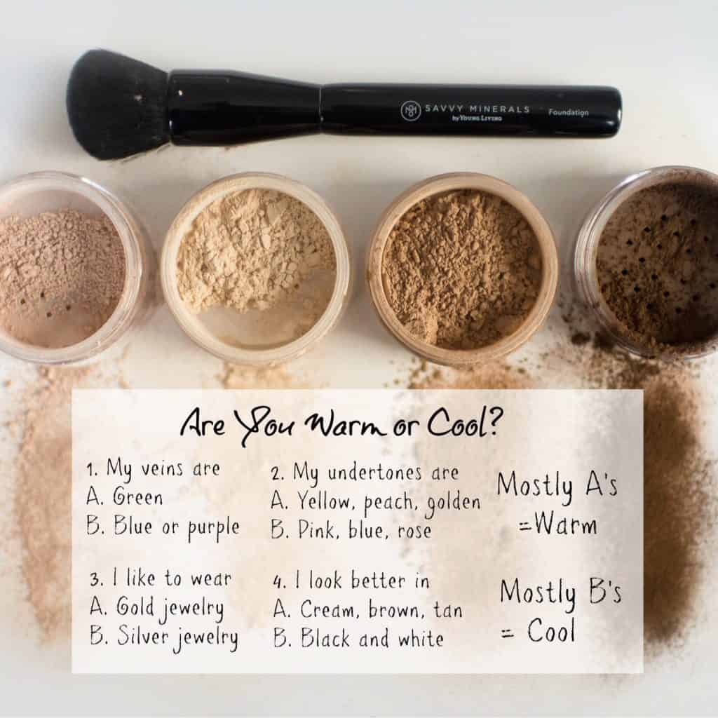 Deciding if you are warm or cool in your skin tone for your makeup. young living make up