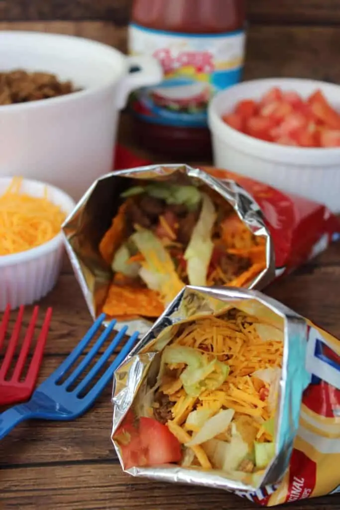 How to make walking tacos (in a bag).