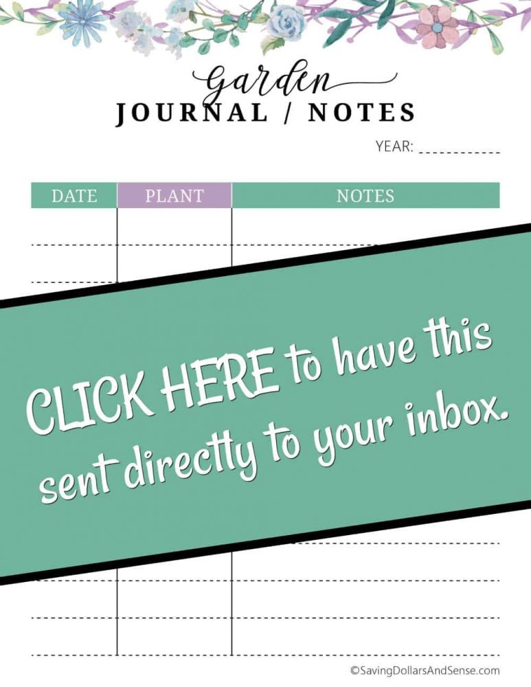 Free printable garden journal notes.