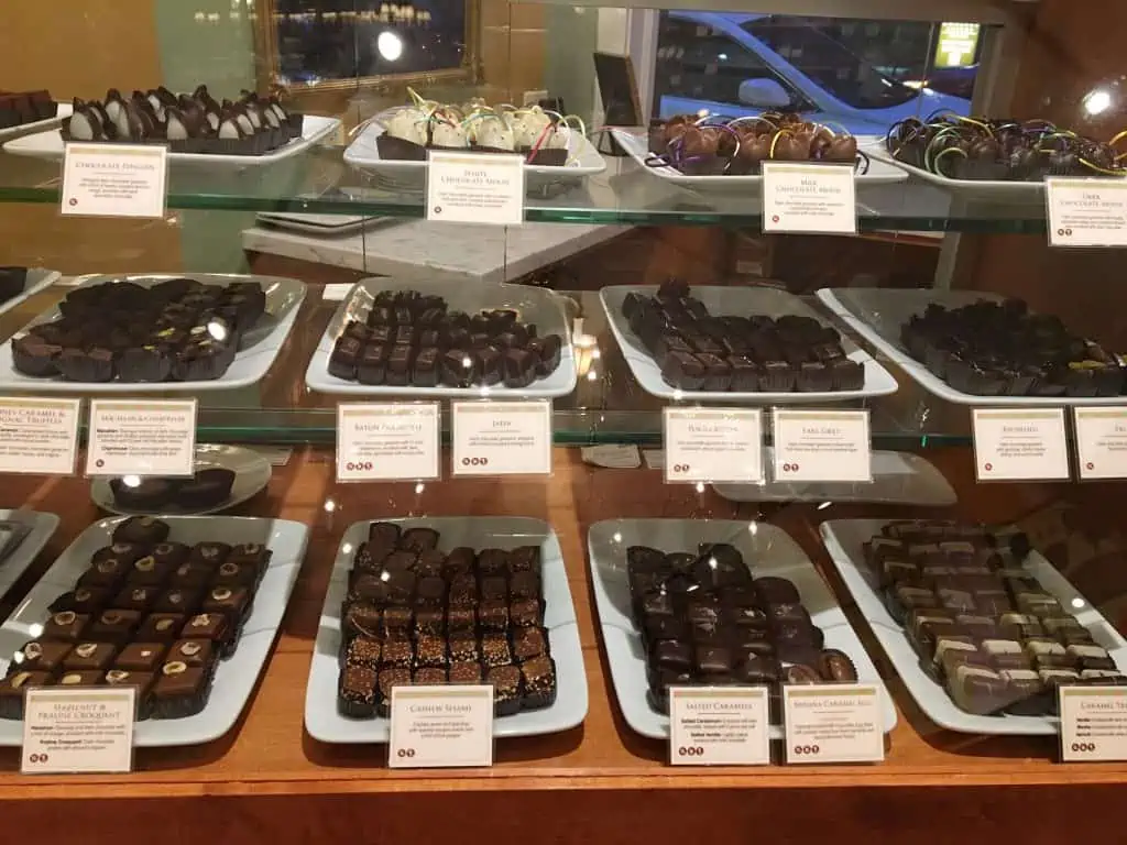 A variety of gourmet chocolates in Chicago.
