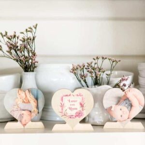 Custom Wooden Photo Hearts $9 Shipped
