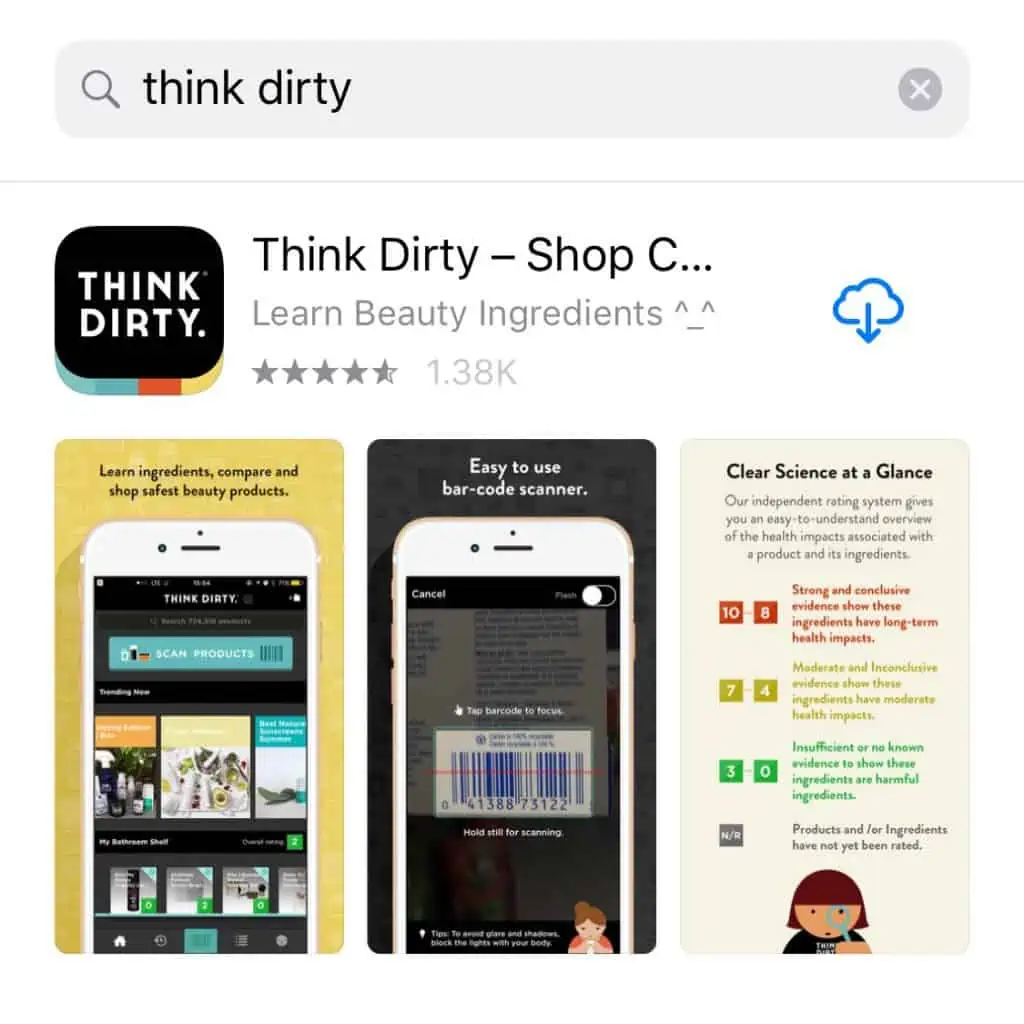 thinkdirty app