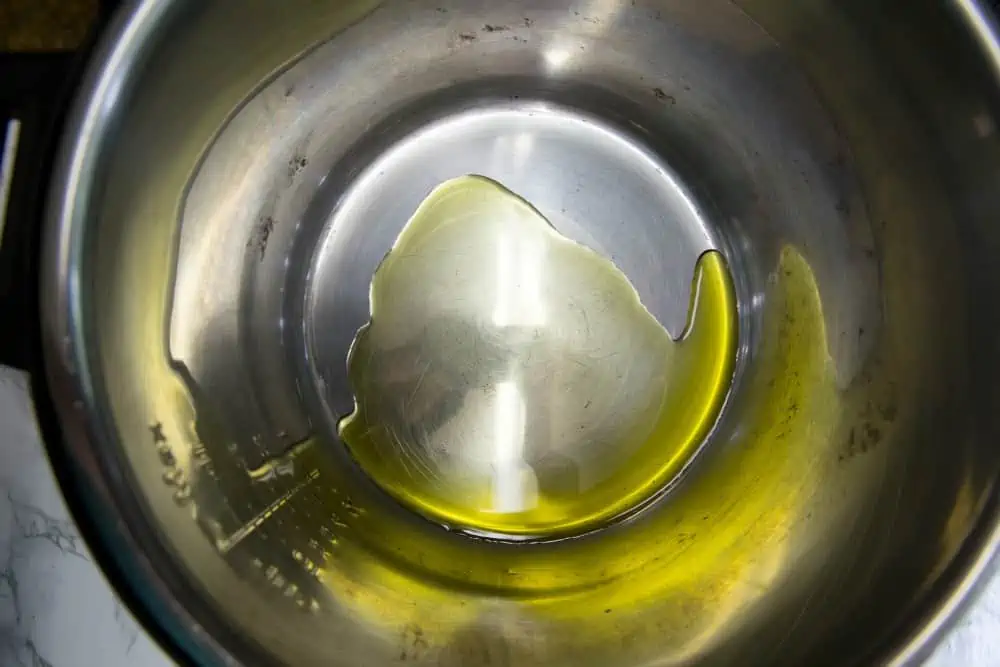 Oil in Instant pot.