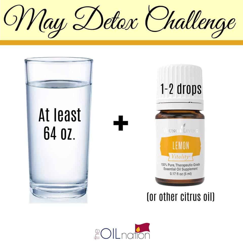Detox challenge with water and essential oils.