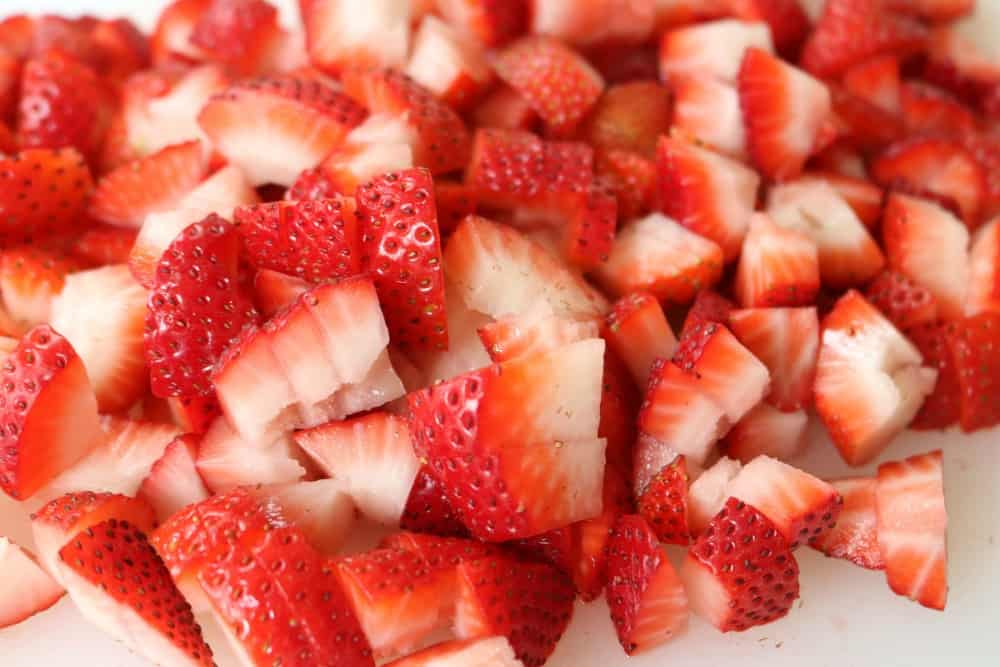cut up strawberries and layer on top of whip cream.