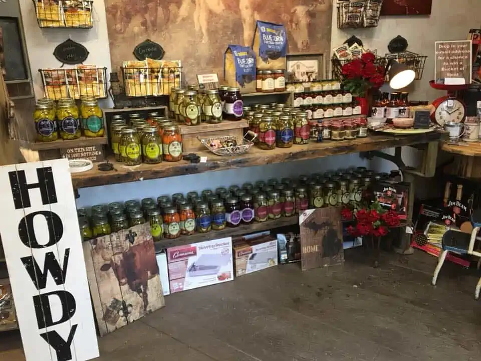 A store filled with lots of food, with Frankenmuth and Bavarian Inn Lodge