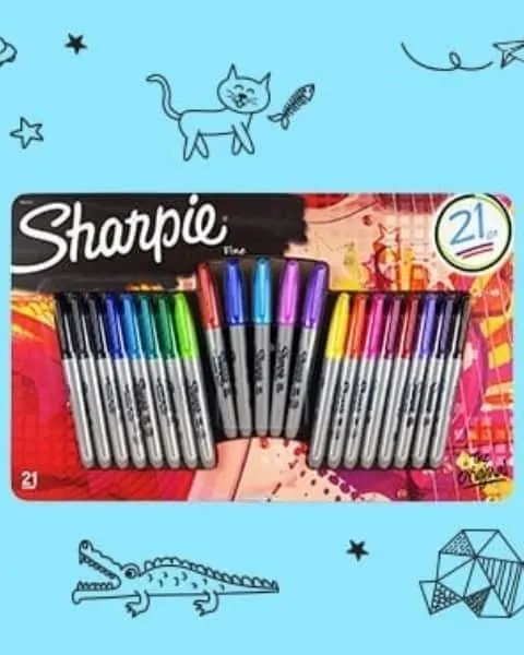 a package of different color Sharpies markers