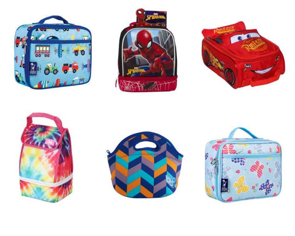 several kids lunchbags