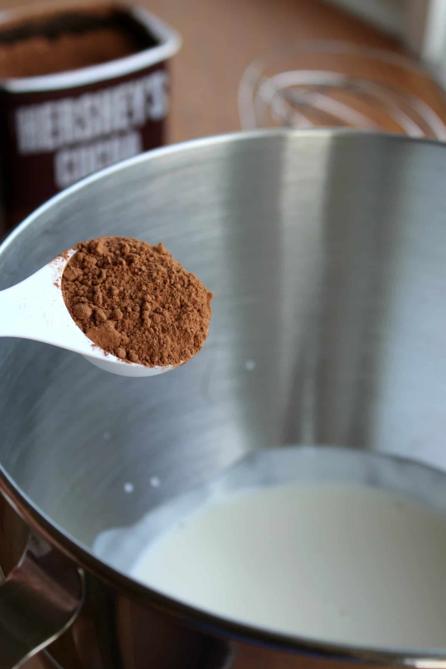  wendys frosty recipe, put cocoa into a mixing bowl.