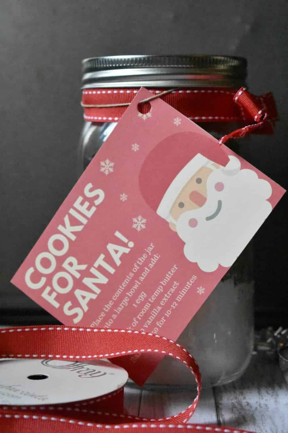 Mason Jar Cookies for Santa Gift 
