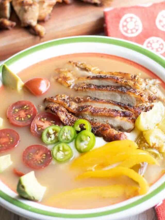 Easy Southwestern Deconstructed Chicken Keto Soup Bowl Story