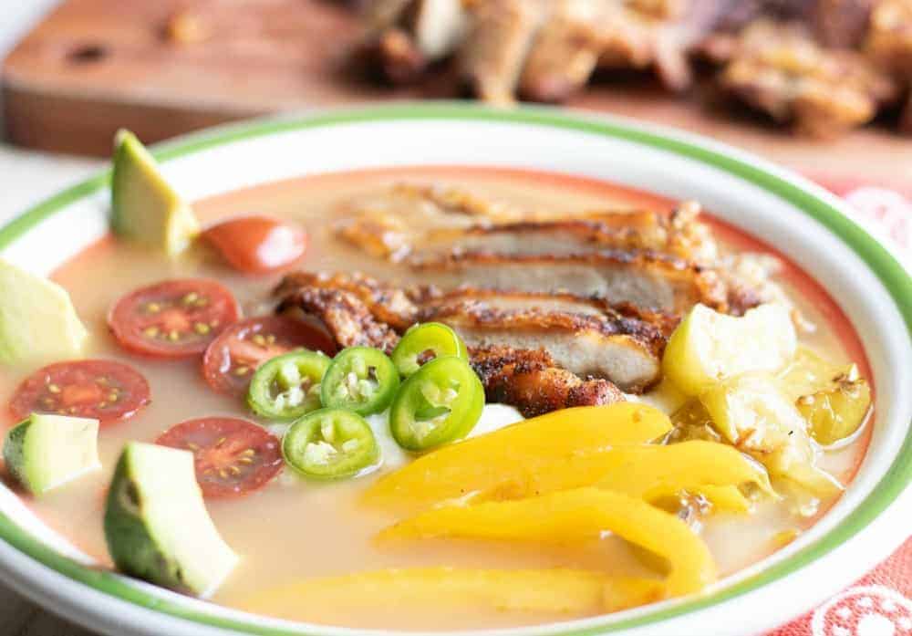 deconstructed cheesy chicken soup