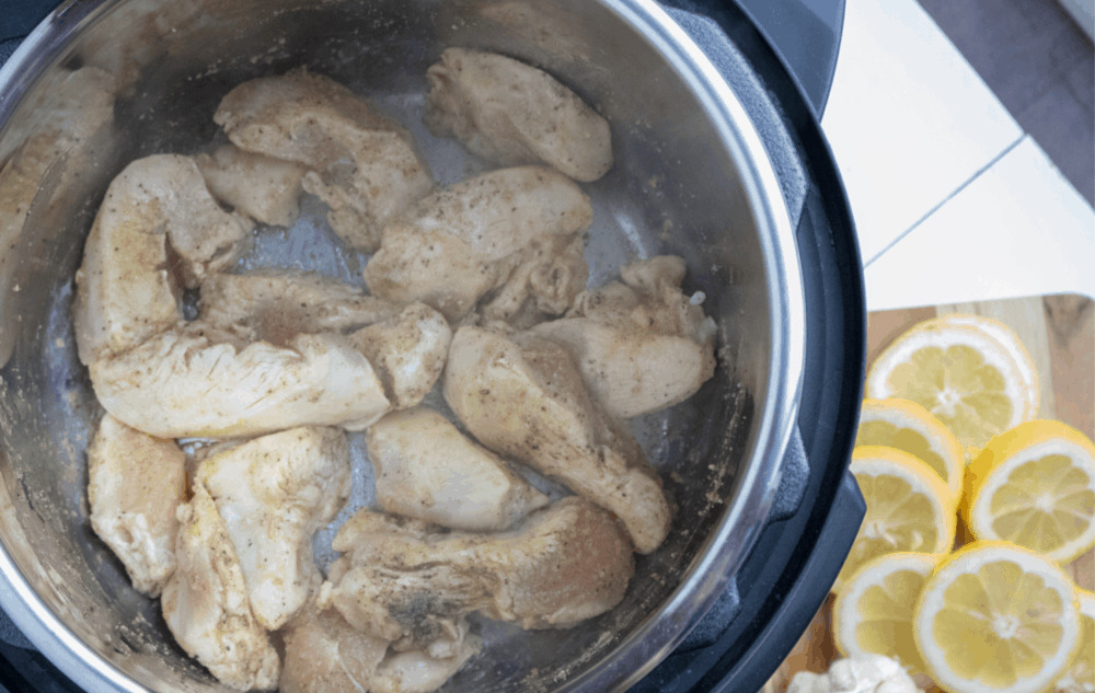 Cooked chicken in Instant Pot.