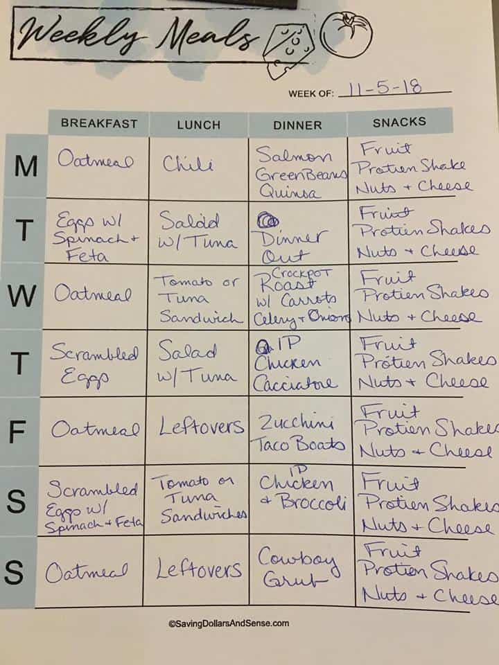 FREE Printable Meal Planner
