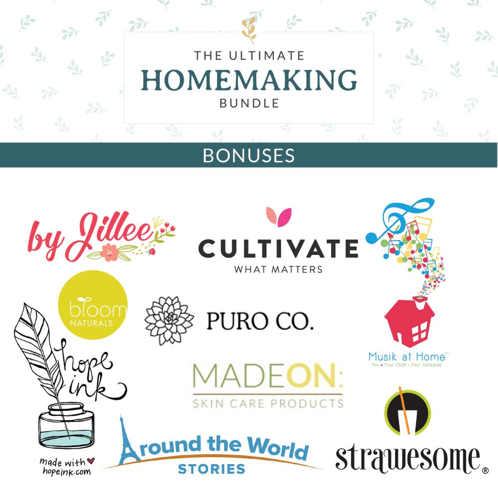 Bonus offers for this years Ultimate Homemaking Bundle sale.
