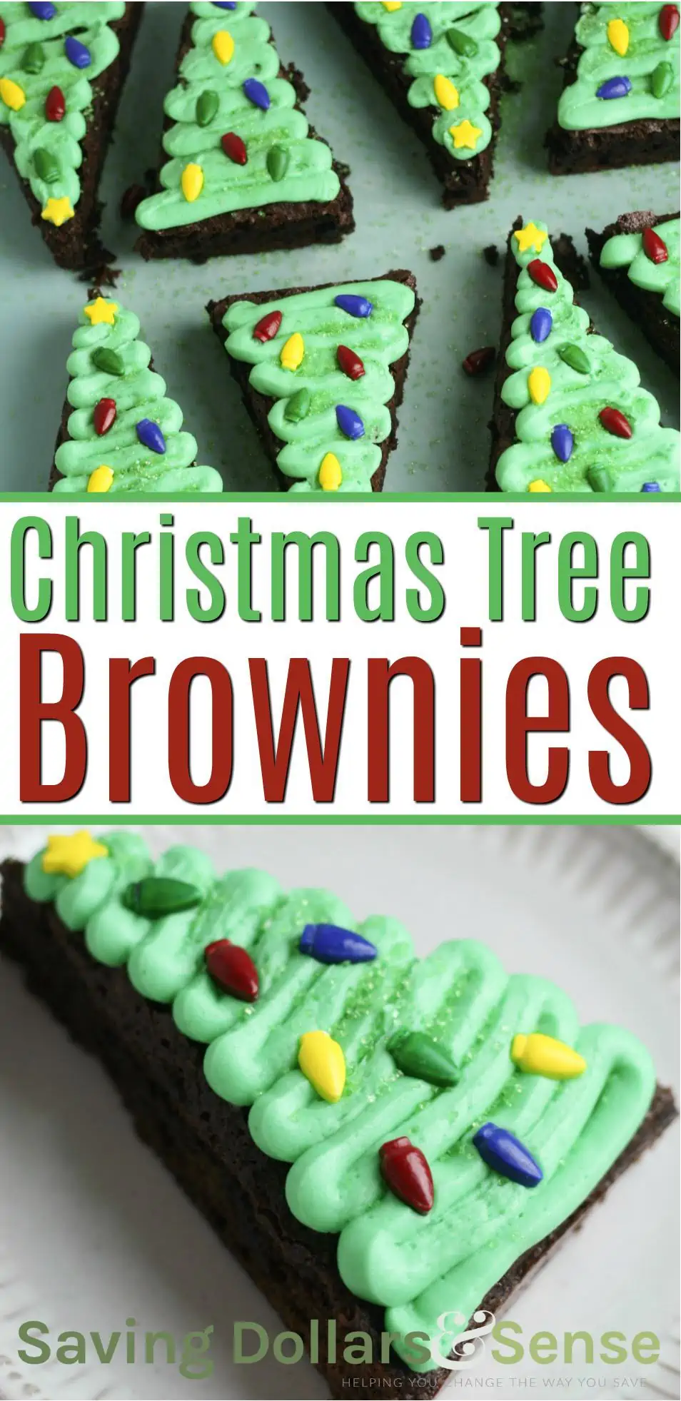 The Best Christmas Tree Brownies