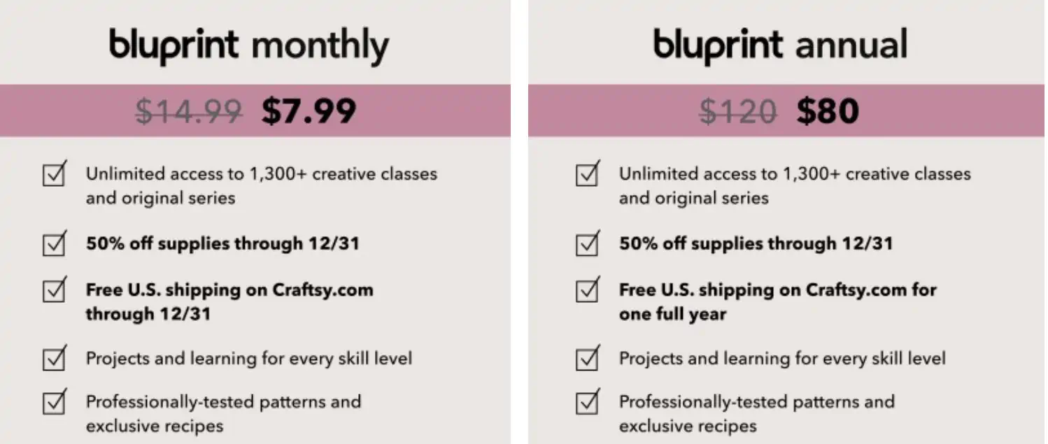 Bluprint Black Friday Classes