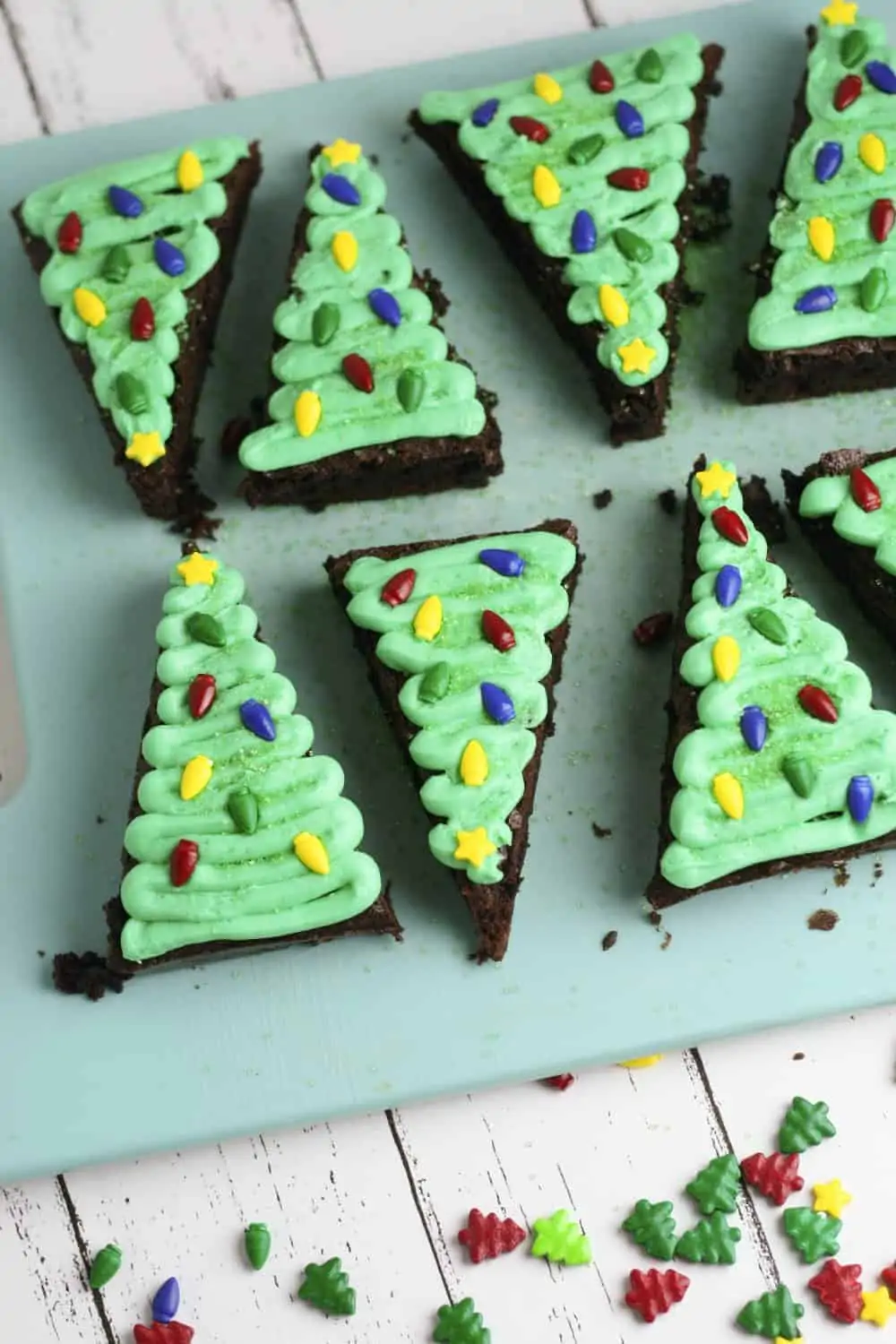 Christmas Tree Brownies, a fun Christmas dessert for the entire family.