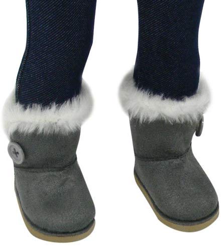 Grey suede doll boots
