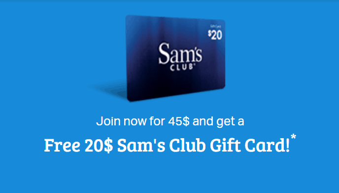 Sam\'s Club gift card is available after you sign-up for a membership from Sam\'s Club.
