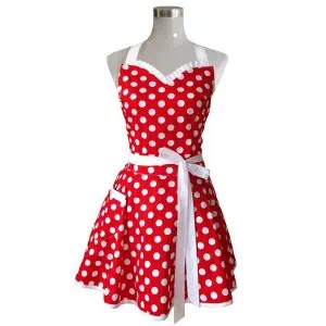 Lovely sweetheart polka dot vintage apron.