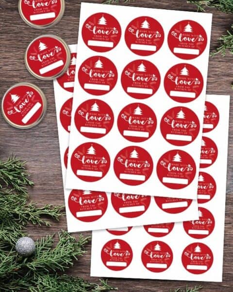 Free printable Christmas jar labels.