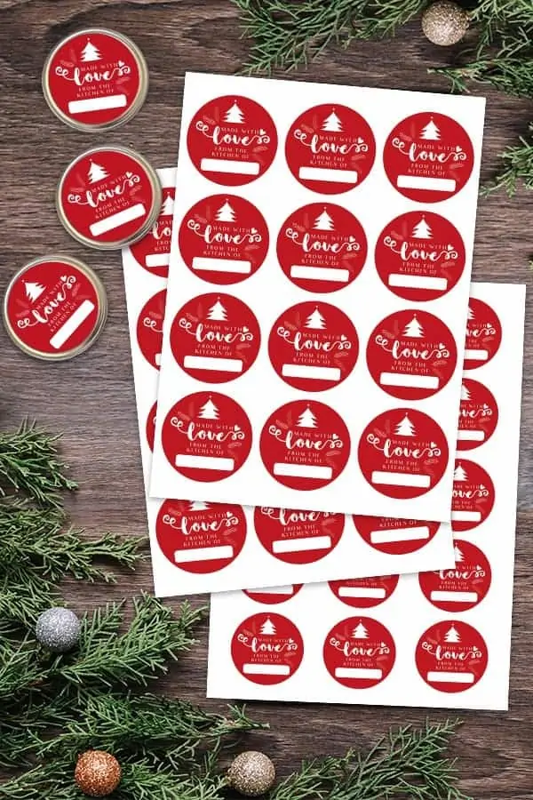 Free printable Christmas jar labels.