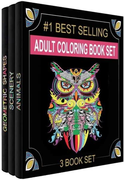Adult coloring book set.
