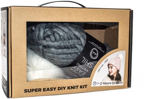 Beanie knitting kit.